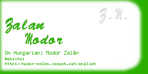 zalan modor business card